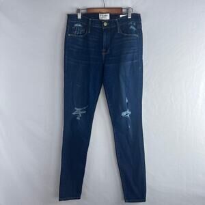 FRAME‎ Women's Jeans Size 29 Le Skinny De Jeanne Distressed Medium Wash Denim